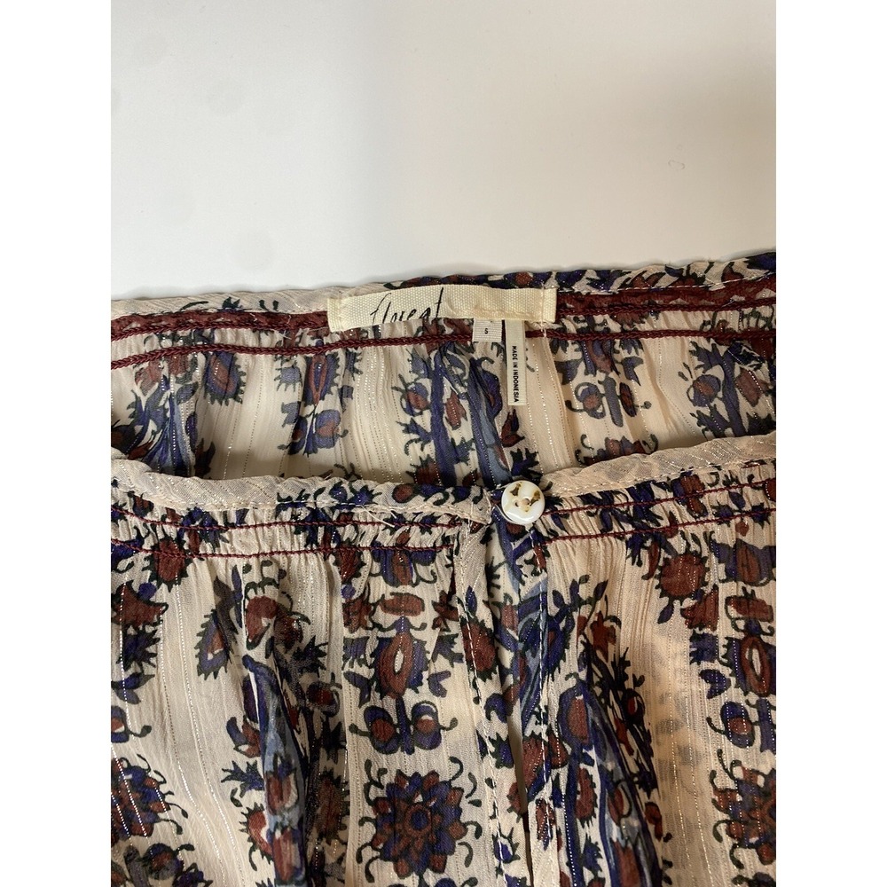 Floreat Anthropologie Dress Women's Small Zharah Peasant Boho Floral Belted - Picture 4 of 10